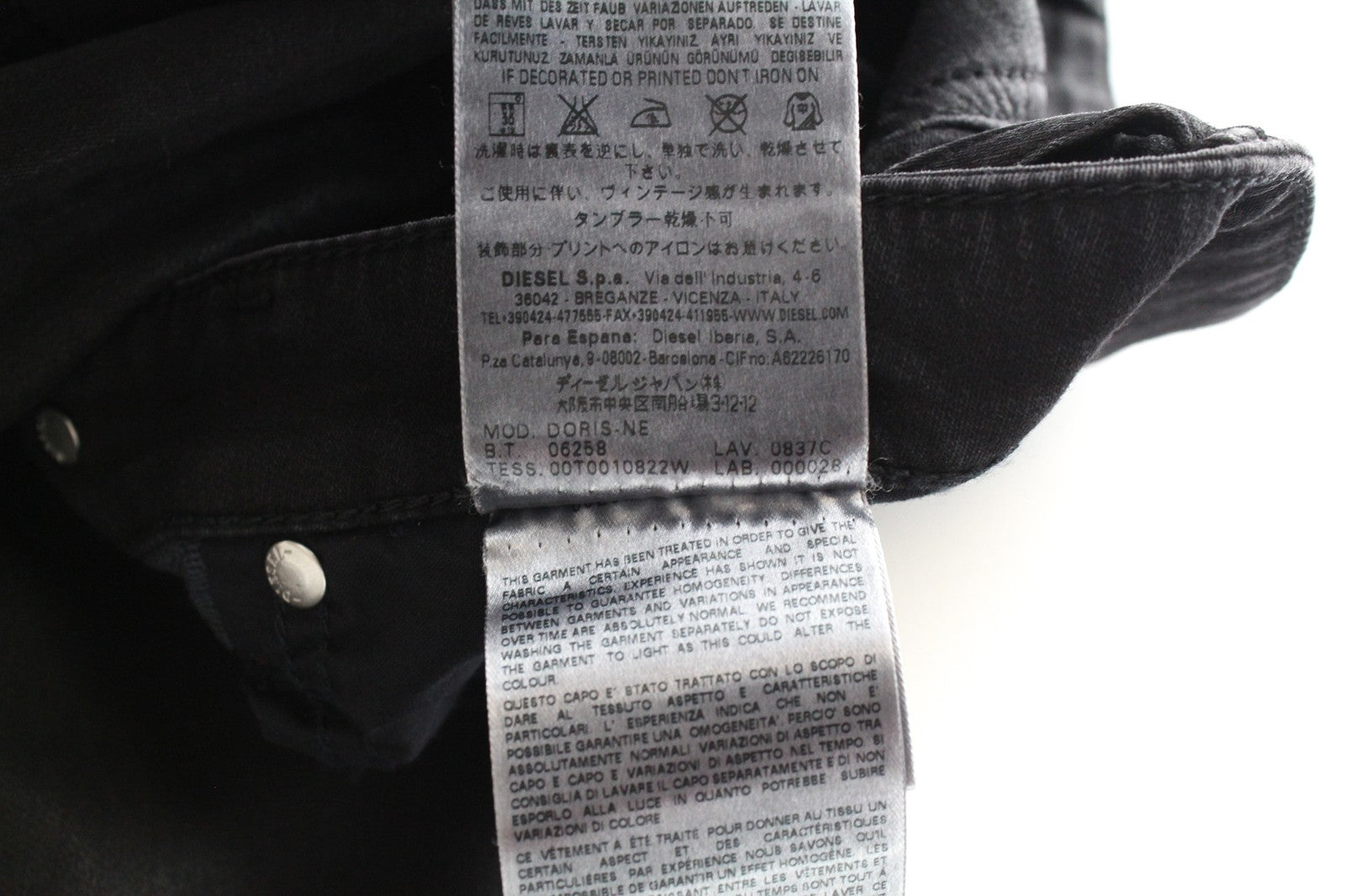 DIESEL Doris-NE 0837C Women's Jeans W23 Jogg Skinny Blue Coated Girls