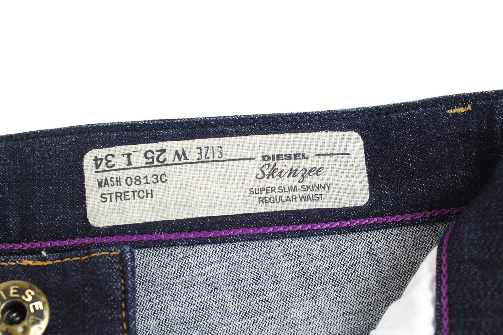 DIESEL Skinzee 0813C Women's Jeans W25/L34 Super Skinny Blue Cotton Stretch