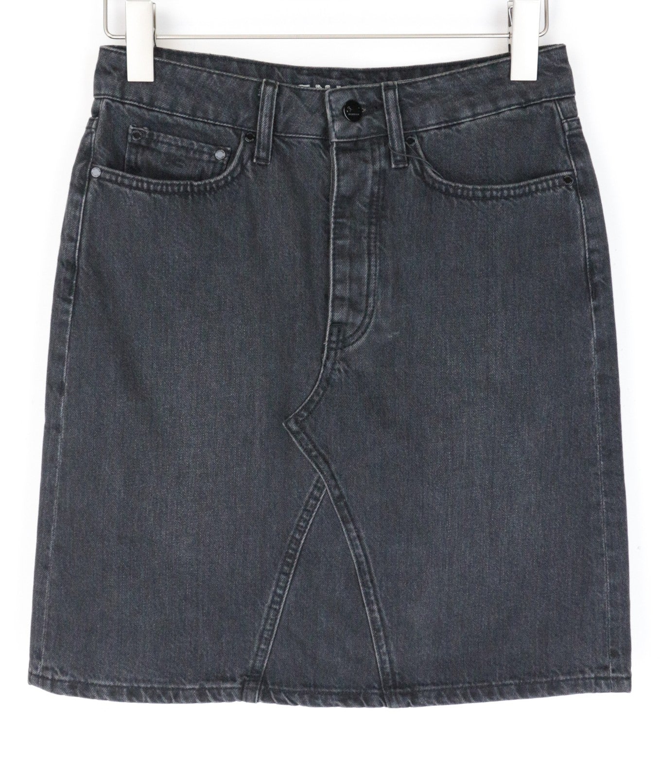 DENHAM Piper Women's Skirt W25 Washed Black Cotton Mini Denim 5-Pocket