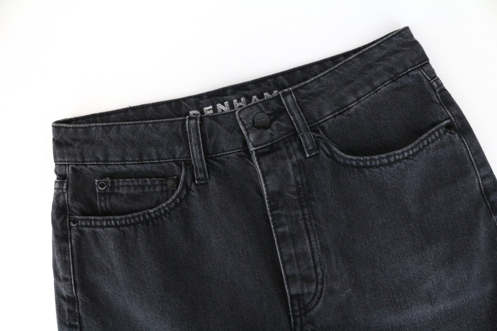 DENHAM Piper Women's Skirt W25 Washed Black Cotton Mini Denim 5-Pocket