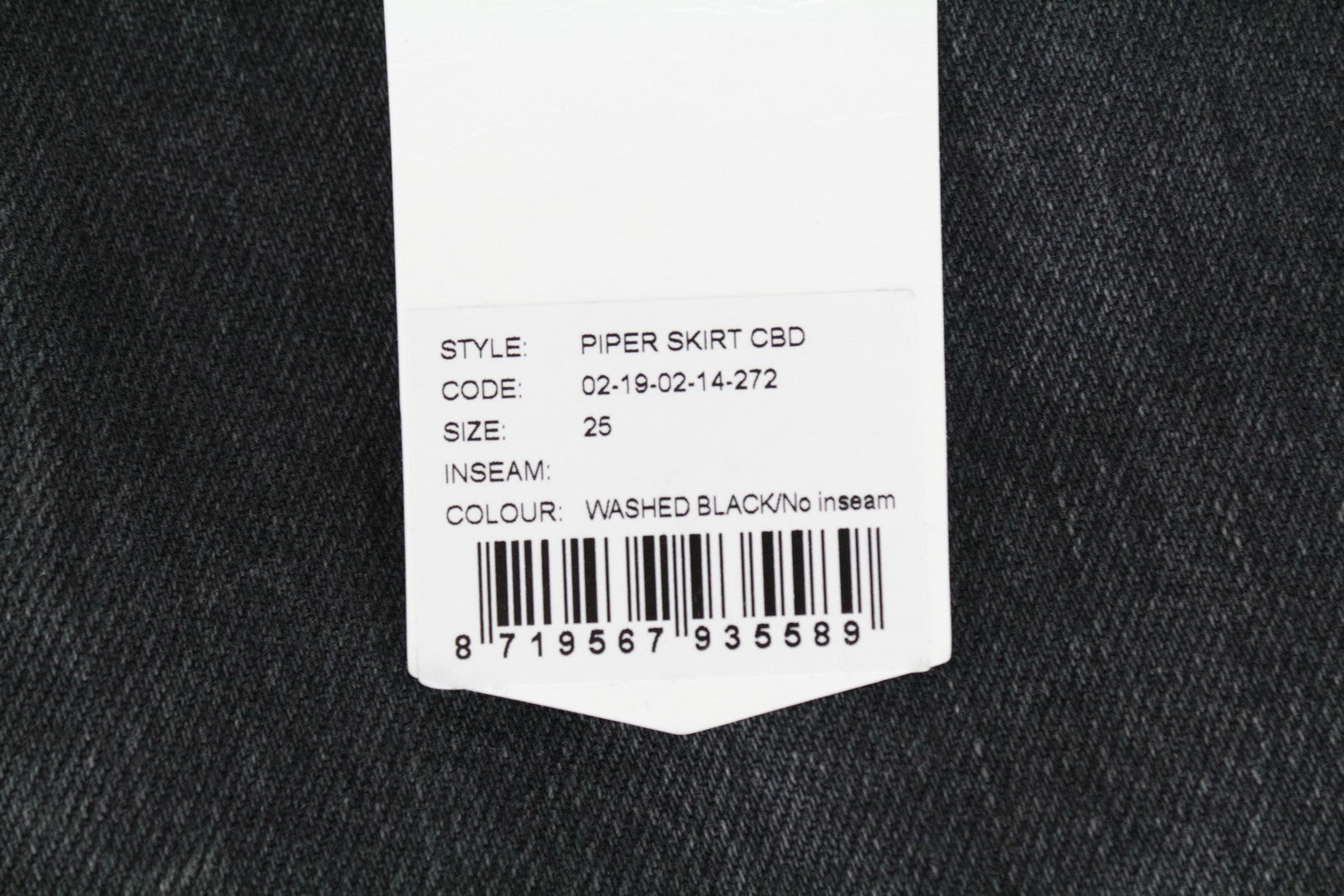 DENHAM Piper Women's Skirt W25 Washed Black Cotton Mini Denim 5-Pocket