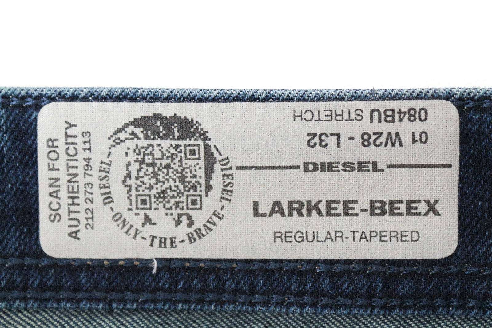 DIESEL Larkee-Beex 084BU Men's Jeans W28/L32 Regular Taper Fit Blue Cotton