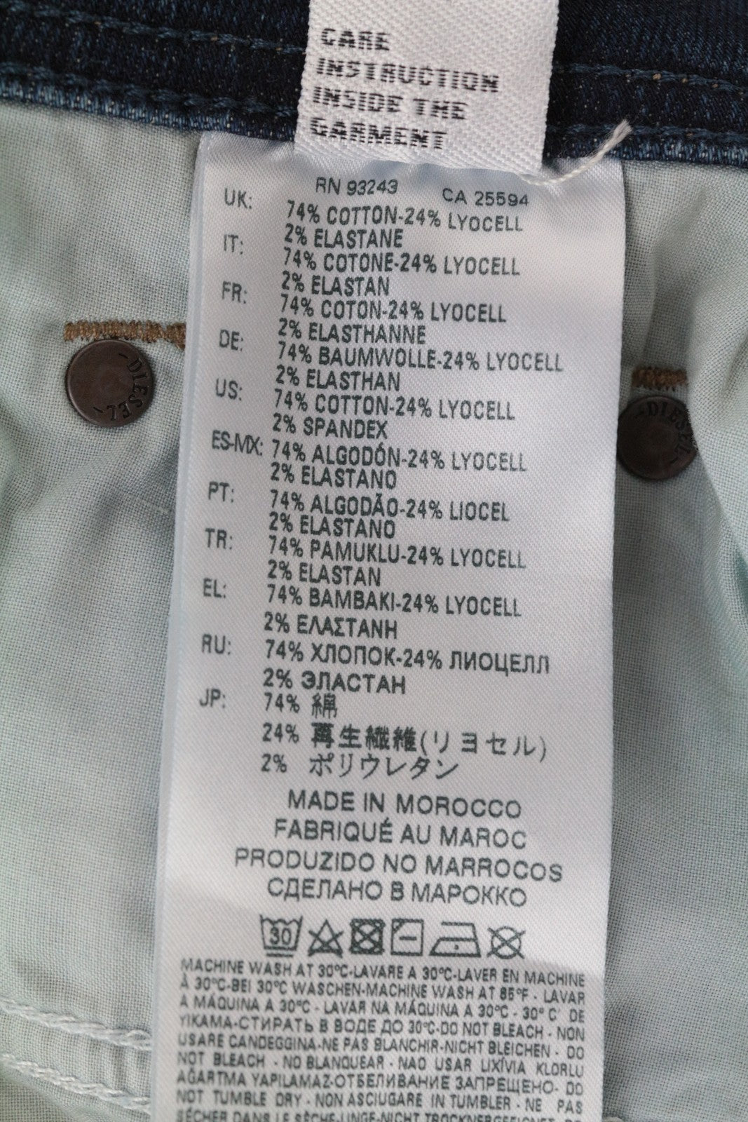 DIESEL Larkee-Beex 084BU Men's Jeans W28/L32 Regular Taper Fit Blue Cotton