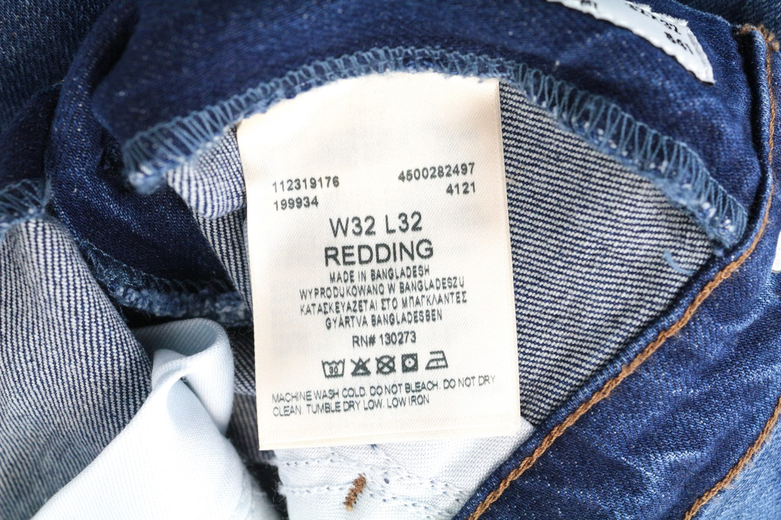 WRANGLER Redding Men's Jeans W32/L32 Straight Fit Patched Blue Cotton