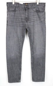LEE Rider Men's Jeans W38/L32 Slim Fit Grey Cotton Washed Stretch Denim