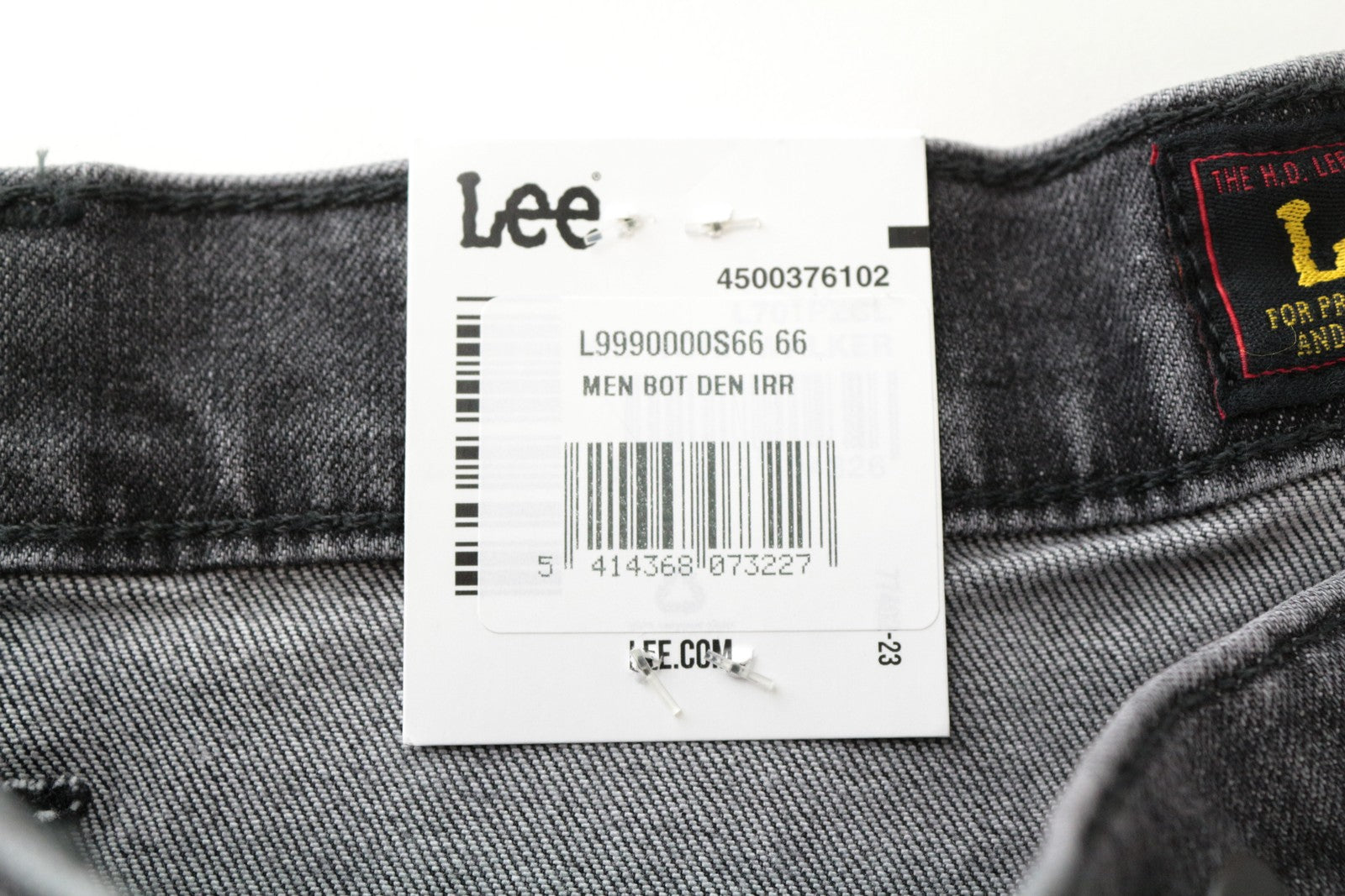 LEE Rider Men's Jeans W38/L32 Slim Fit Grey Cotton Washed Stretch Denim