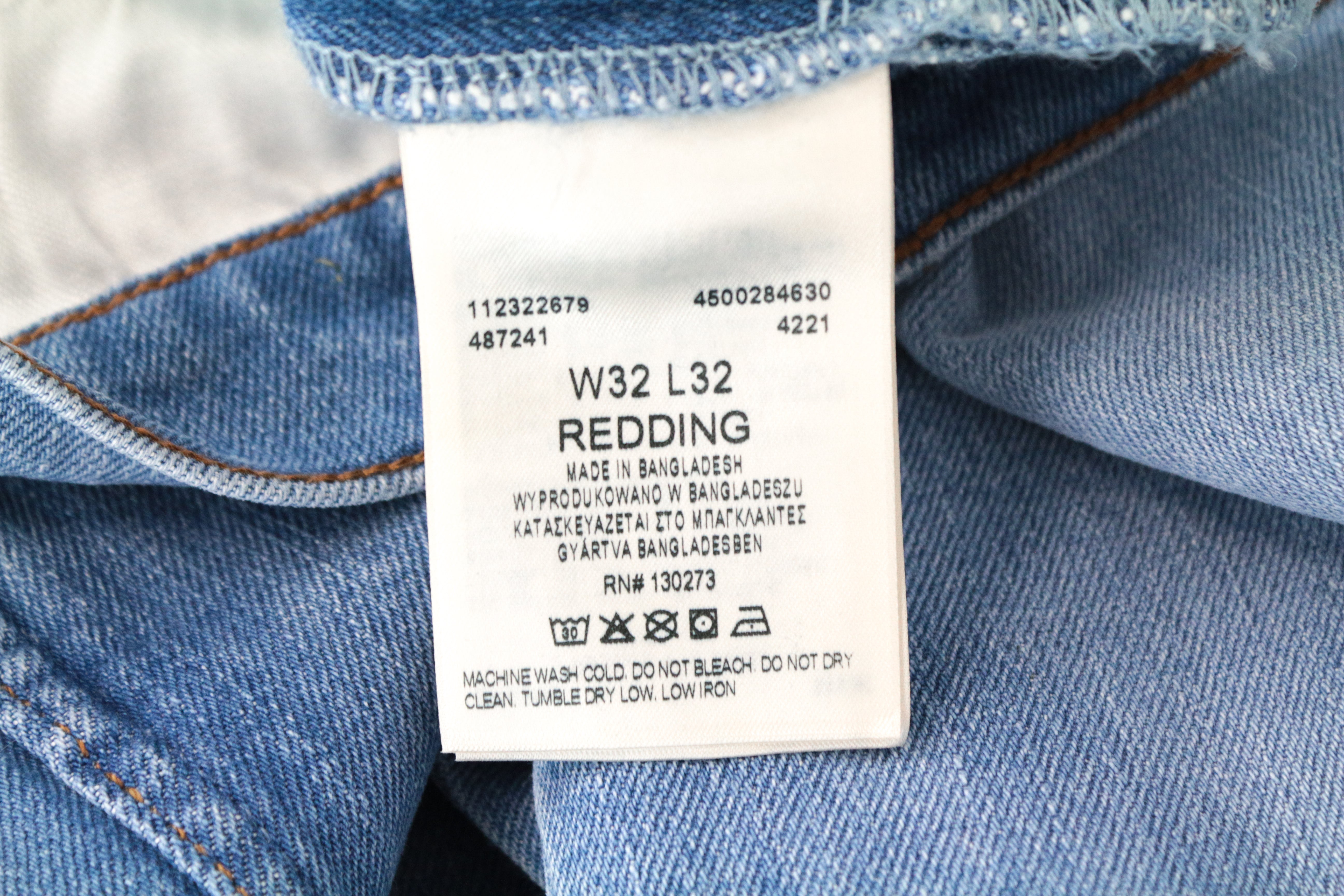 WRANGLER Redding Men's Jeans W32/L32 Straight Fit Light Blue Cotton Stretch