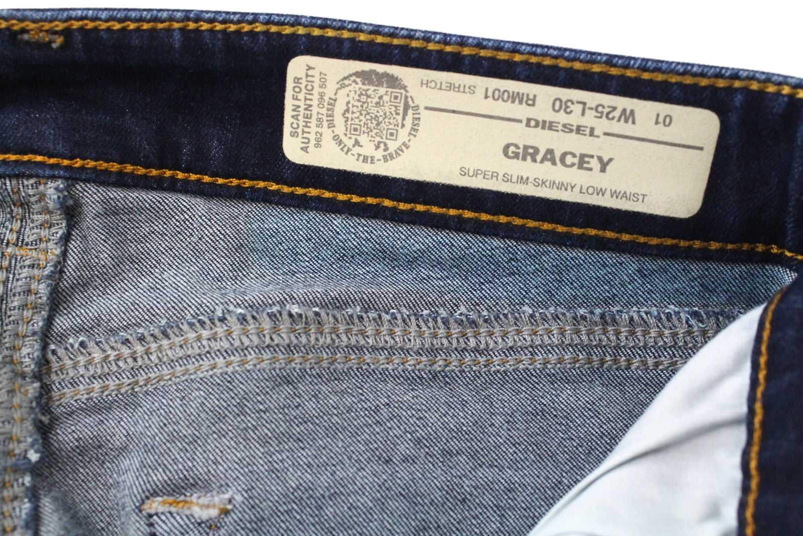 DIESEL Gracey RM001 Women's Jeans W25/L30 Slim Skinny Fit Blue Cotton