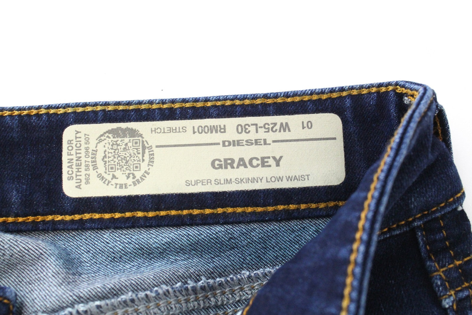 DIESEL Gracey RM001 Women's Jeans W25/L30 Slim Skinny Fit Blue Cotton