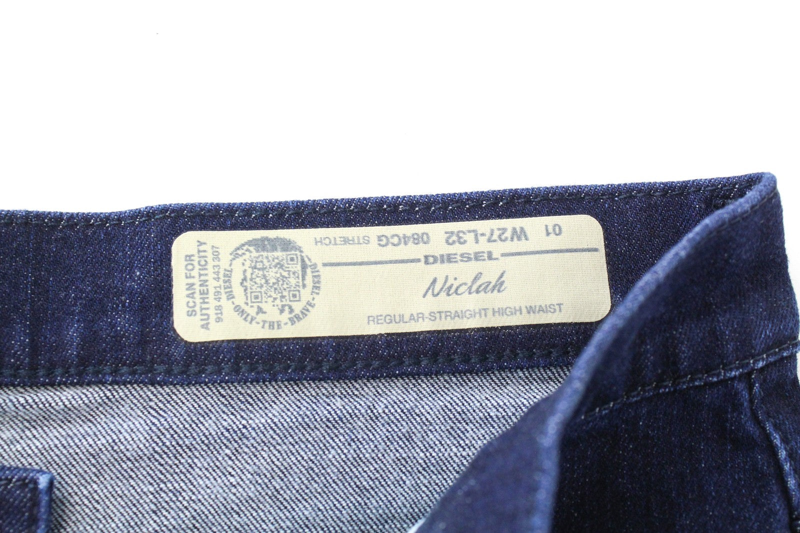 DIESEL Niclah 084CG Women's Jeans W27/L32 Straight Fit Blue Cotton Stretch