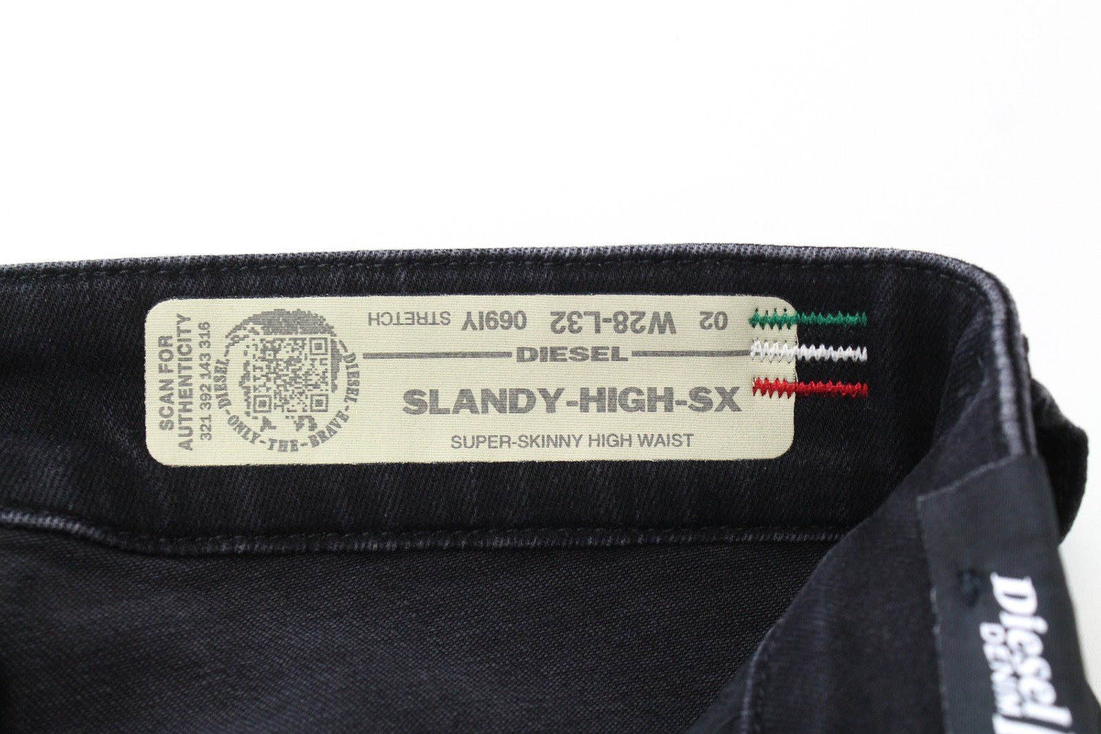 DIESEL Slandy-High-SX 069IY Women's W28/L32 Skinny Navy Red Blue Wash