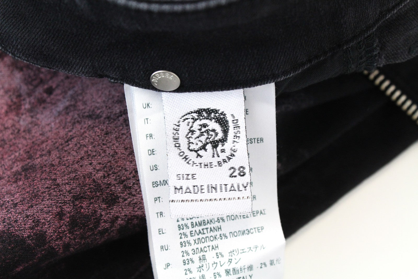 DIESEL Slandy-High-SX 069IY Women's W28/L32 Skinny Navy Red Blue Wash