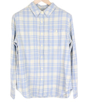 LEE Men's Shirt S Blue Cotton Checked LS Buttoned Pocketed Top