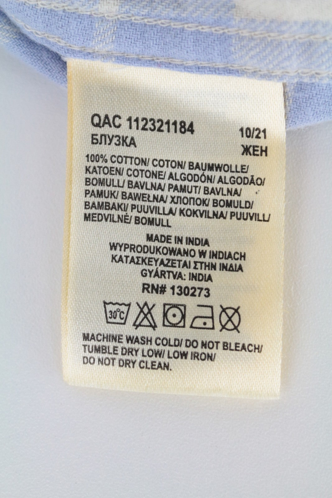 LEE Men's Shirt S Blue Cotton Checked LS Buttoned Pocketed Top