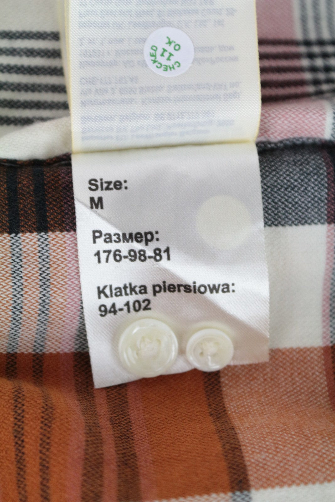 WRANGLER Men's Shirt M Orange Cotton Checked Long Sleeve Buttoned Flannel