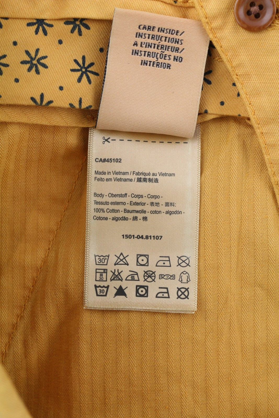 SCOTCH & SODA Men Shorts W29 Chino Washed Orange Turn-Up Zip Fly Logo Casual