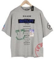 DIESEL T-Balm-B2 Men T-Shirt M Grey Melange Oversized Patterned RRP€125