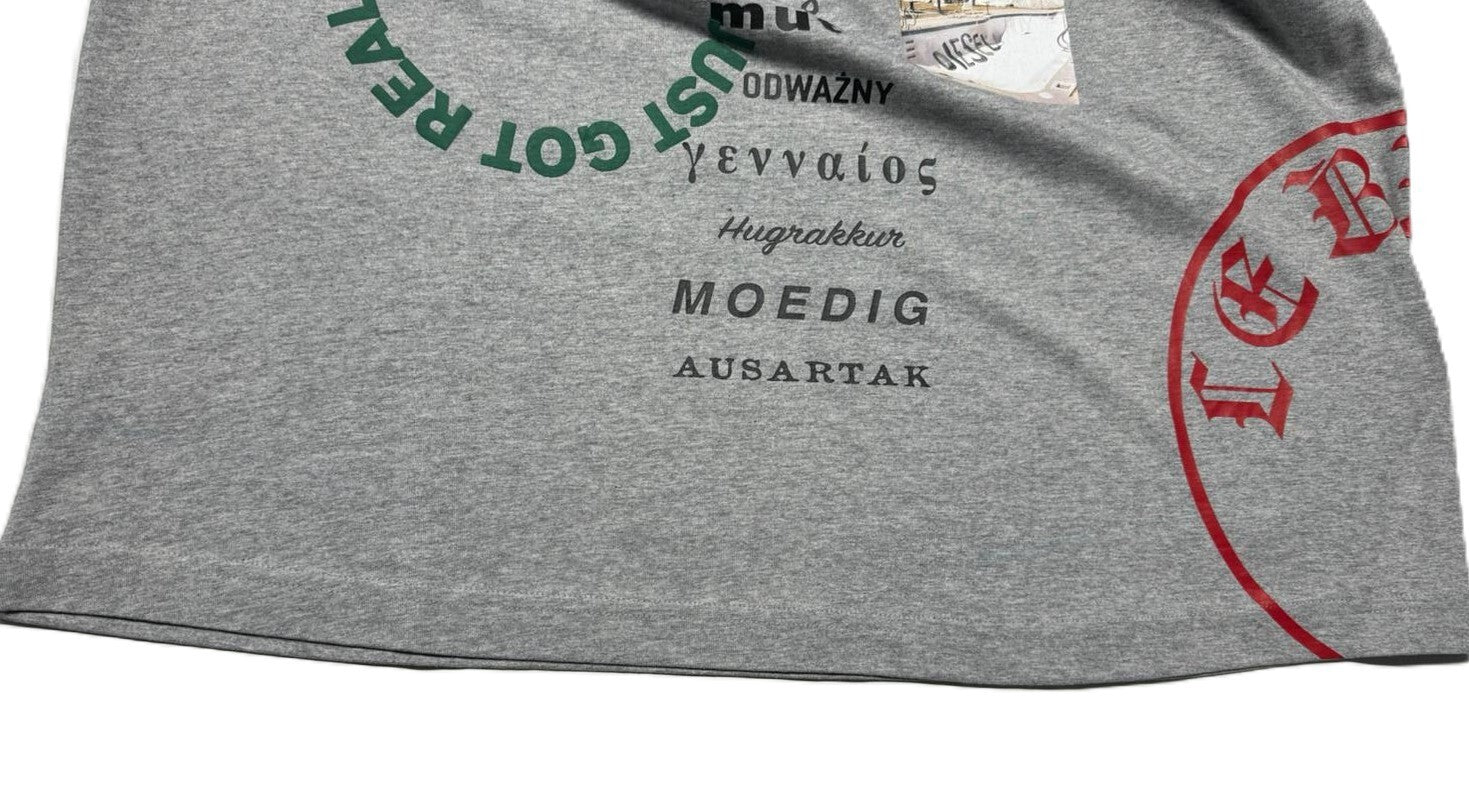 DIESEL T-Balm-B2 Men T-Shirt M Grey Melange Oversized Patterned RRP€125