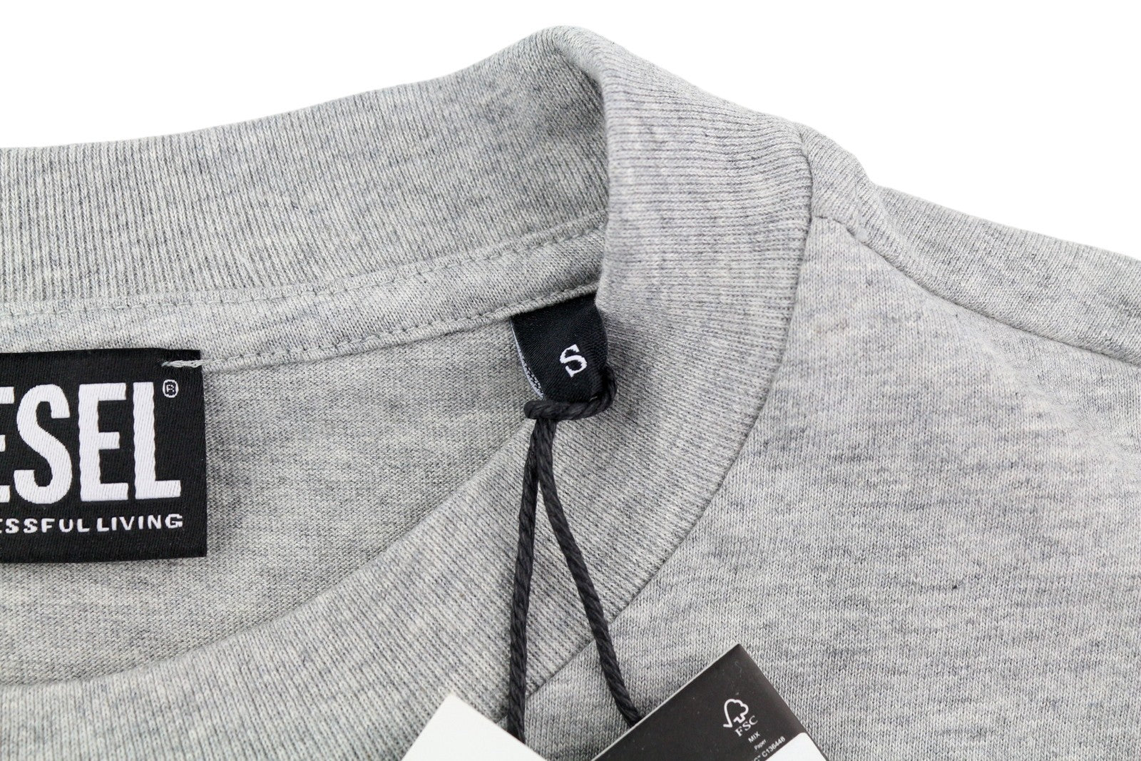 DIESEL T-Balm-B2 Men T-Shirt S Grey Melange Oversize Patterned RRP€125