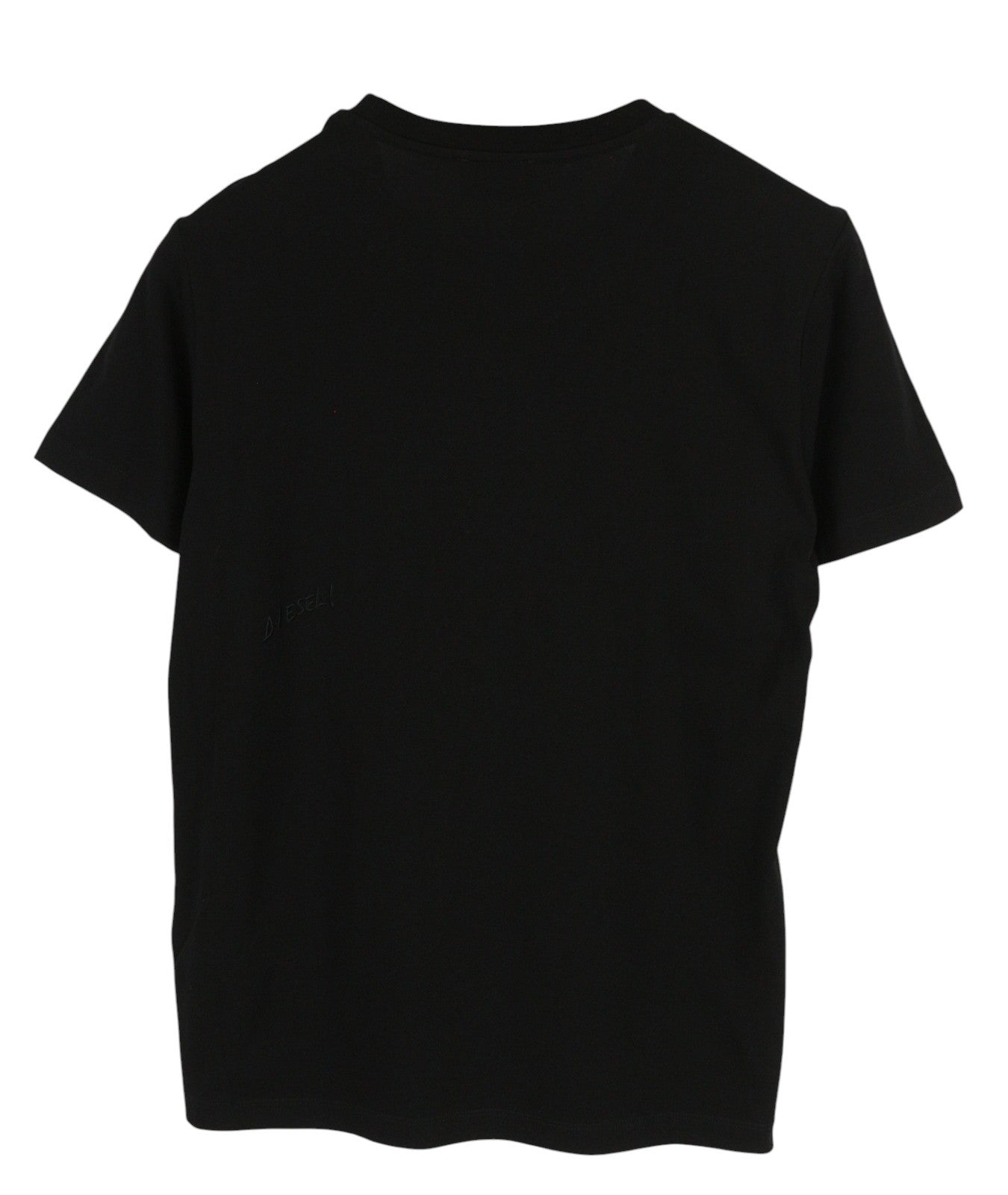 DIESEL T-Iny-B1 Men T-Shirt S Black Tricot Stretch Crew Collar Short Sleeved