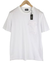 DIESEL T-Haim Men T-Shirt S White Tricot Patch Pocket Crew Neck Short Sleeve