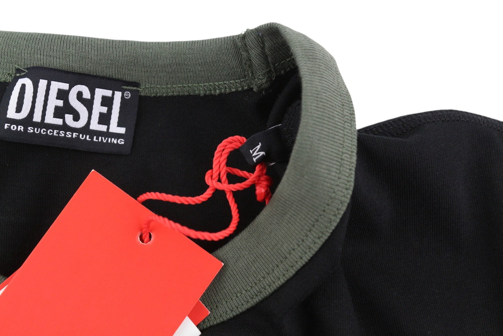 DIESEL T-Diegor-C3 Men T-Shirt M Black Tricot Stretchy Crew Neck Short Sleeved