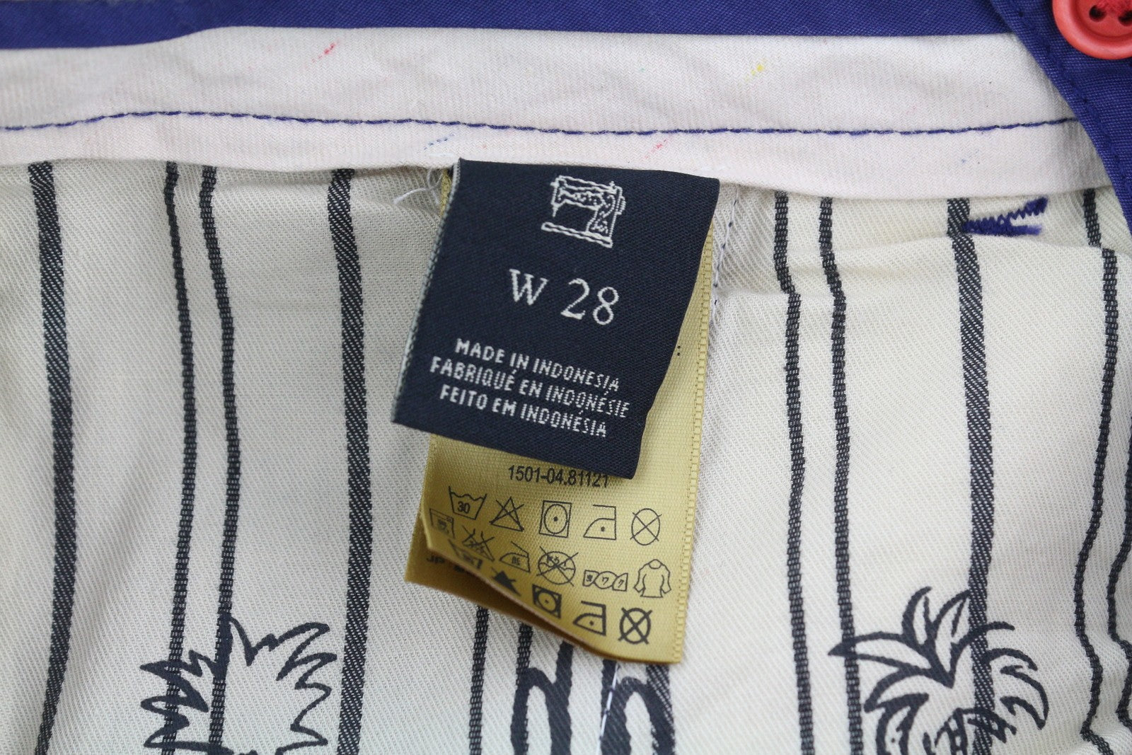 SCOTCH & SODA Men Shorts W28 Chino Blue Zip Fly 5-Design Pockets Logo Casual