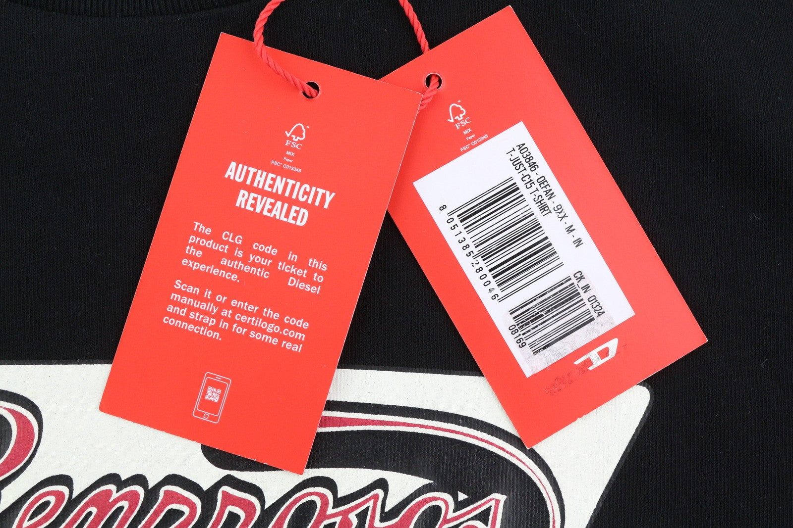 DIESEL T-Just-C15 Men T-Shirt M Black Tricot Stretchy Crew Neck Short Sleeved