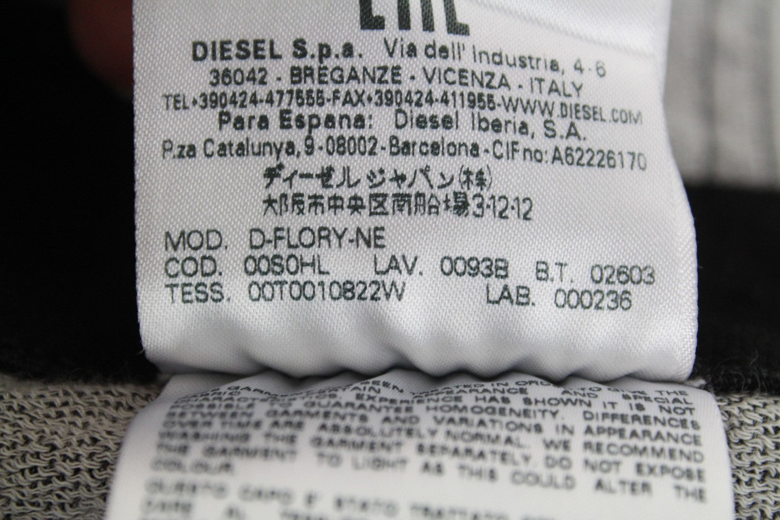 DIESEL D-Flory-NE 0093B Women's Jumpsuit S Sweat Jogg  Grey Stretch Dungarees