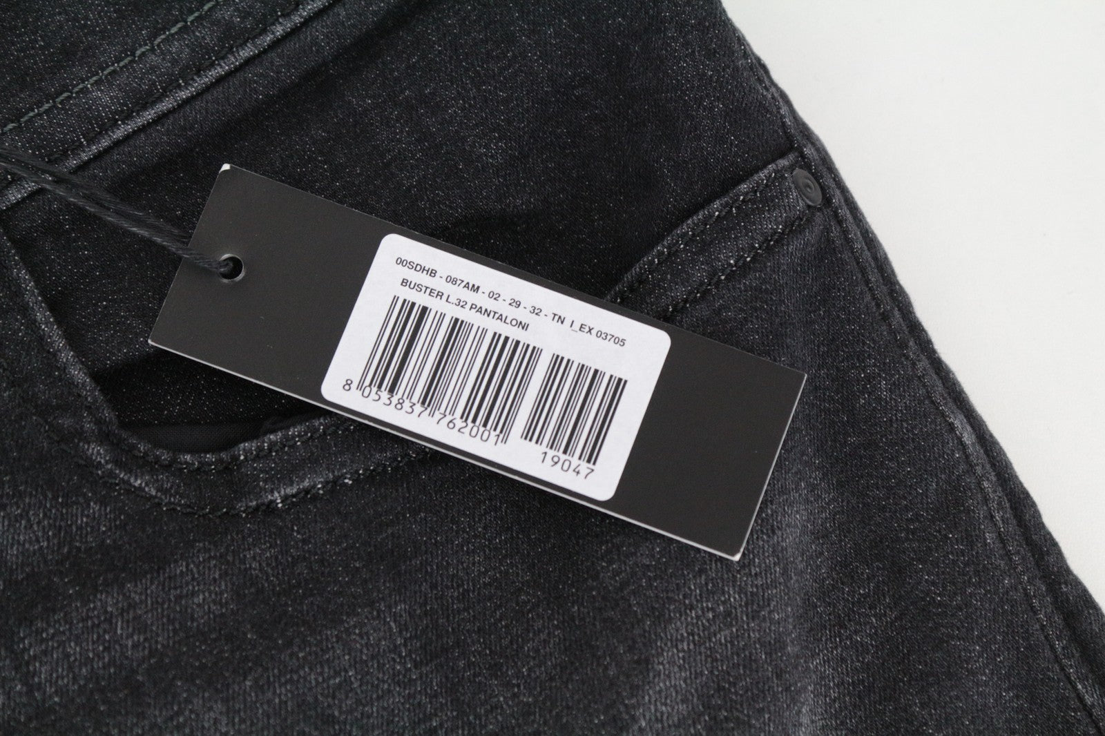 DIESEL Buster 087AM Men's Jeans W29/L32 Slim Tapered Fit Stretch Dark Grey