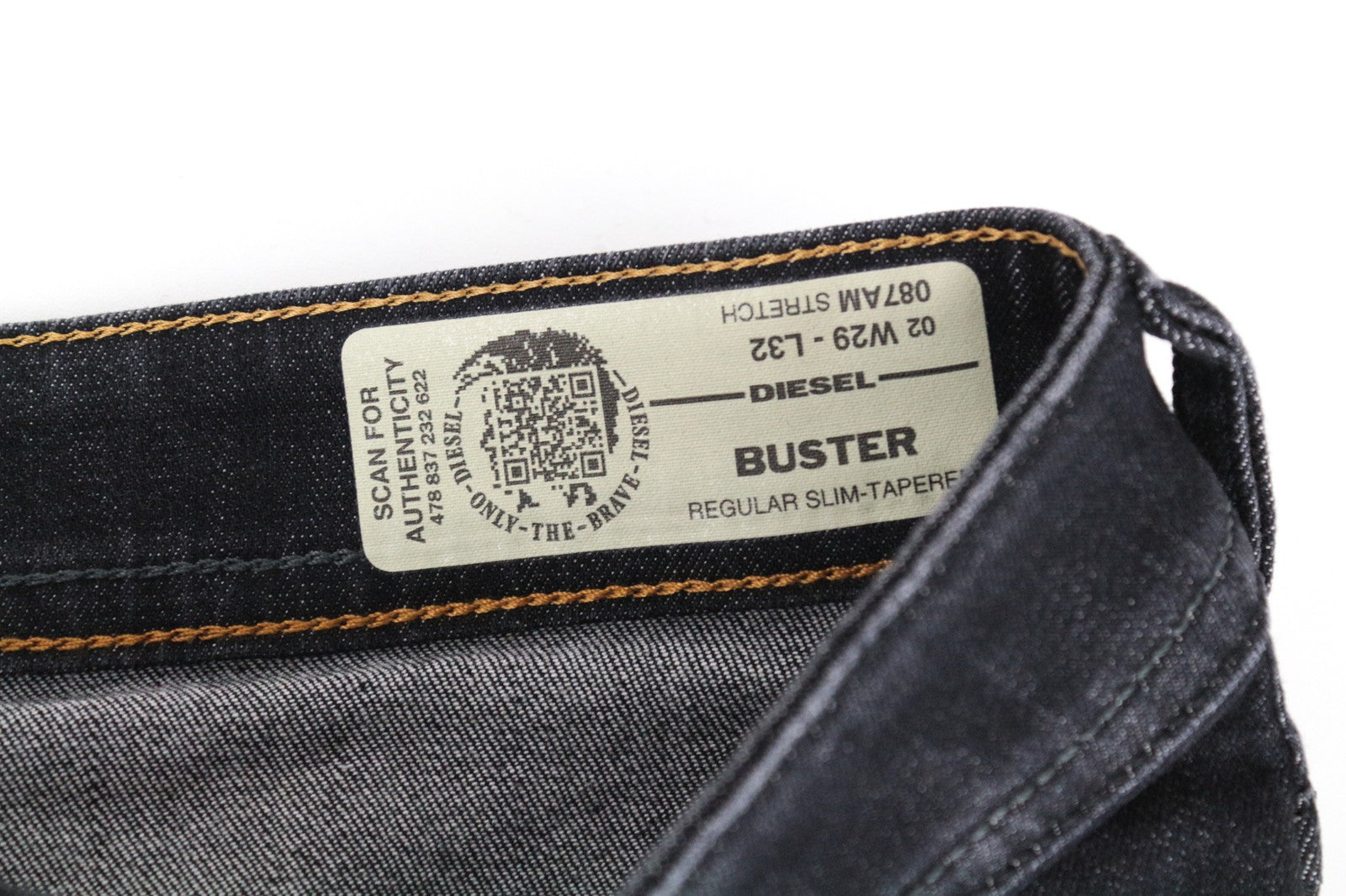 DIESEL Buster 087AM Men's Jeans W29/L32 Slim Tapered Fit Stretch Dark Grey