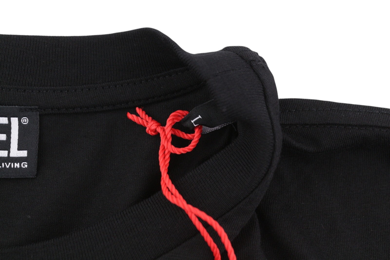 DIESEL T-Just-Small-New D Logo Men T-Shirt L Black Sort Sleeve Tricot Front Logo