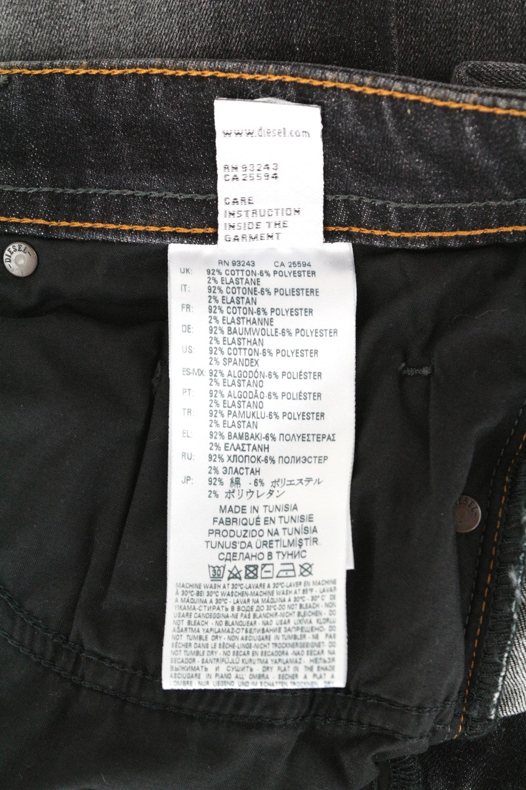 DIESEL Buster 087AM Men's Jeans W28/L32 Slim Tapered Stretch Washed Fit Denim