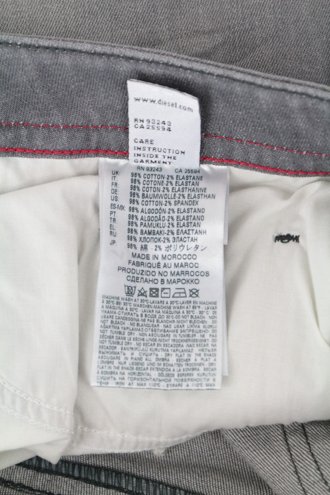 DIESEL Buster 084HP Men's Jeans W30/L32 Button-Fly Washed Slim Tapered Denim