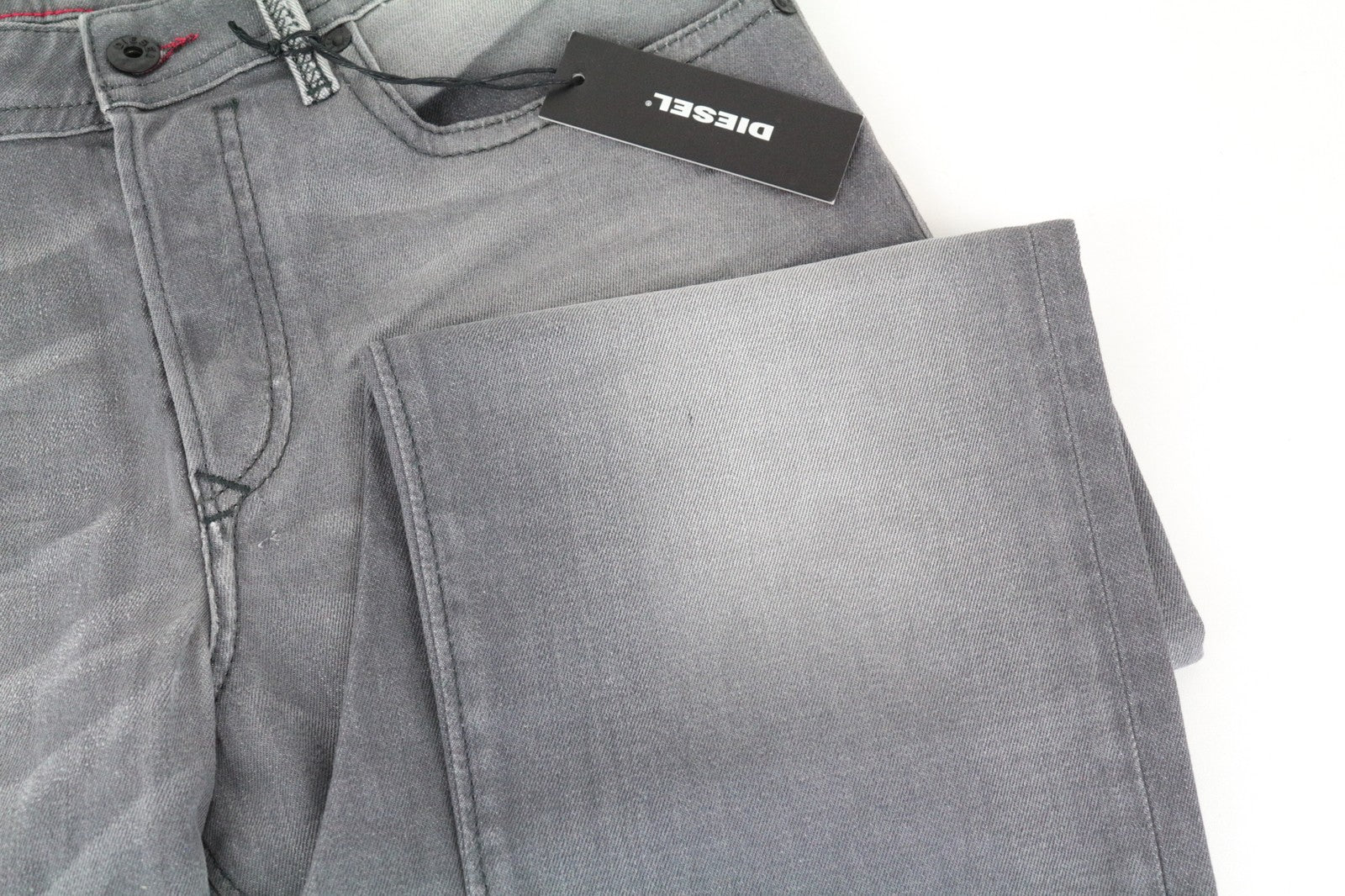 DIESEL Buster 084HP Men's Jeans W30/L32 Button-Fly Washed Slim Tapered Denim