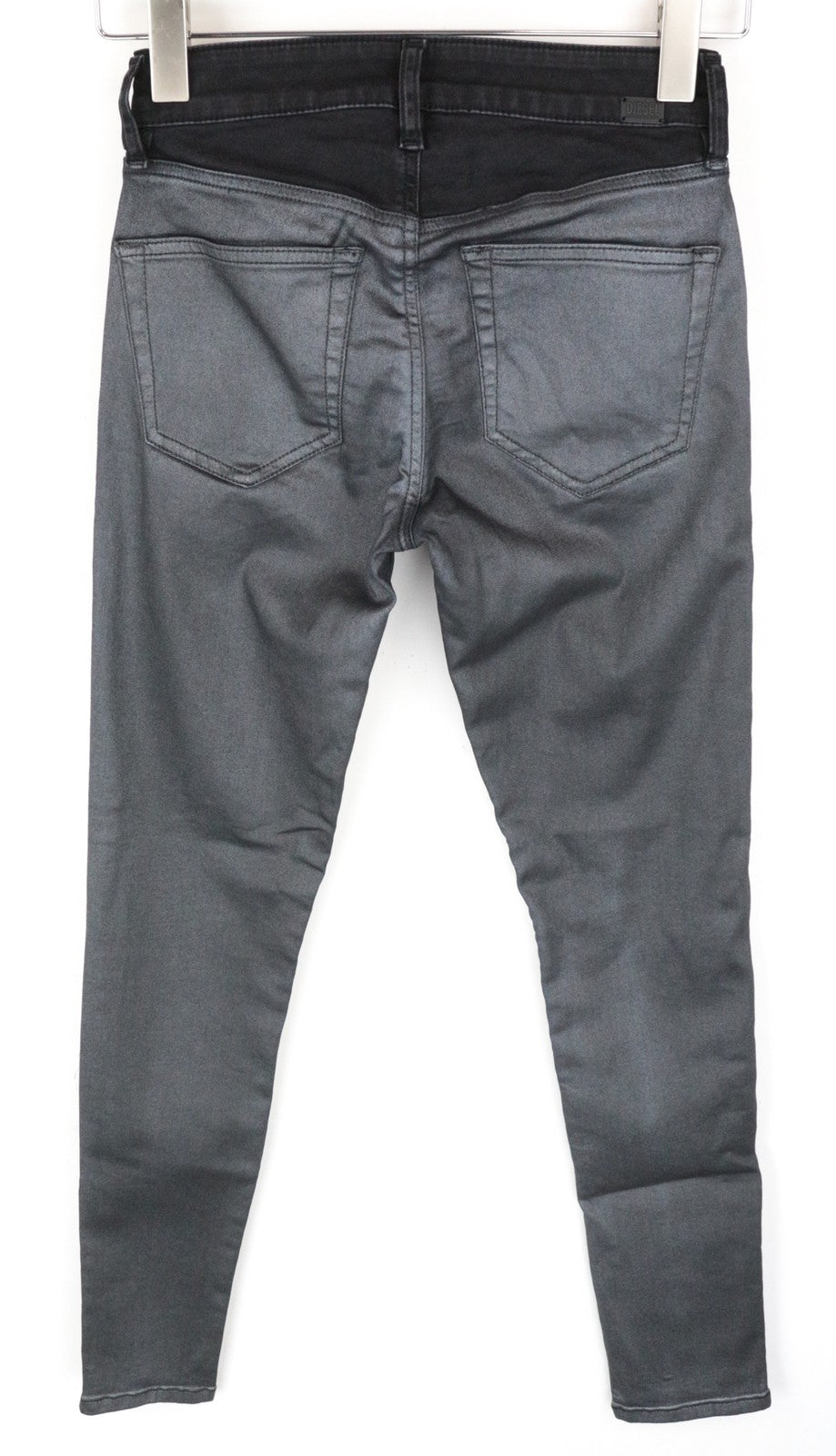 DIESEL Slandy-Zip 069GF Women's Jeans W25/L30 Coated Mid-Rise Skinny Fit Denim