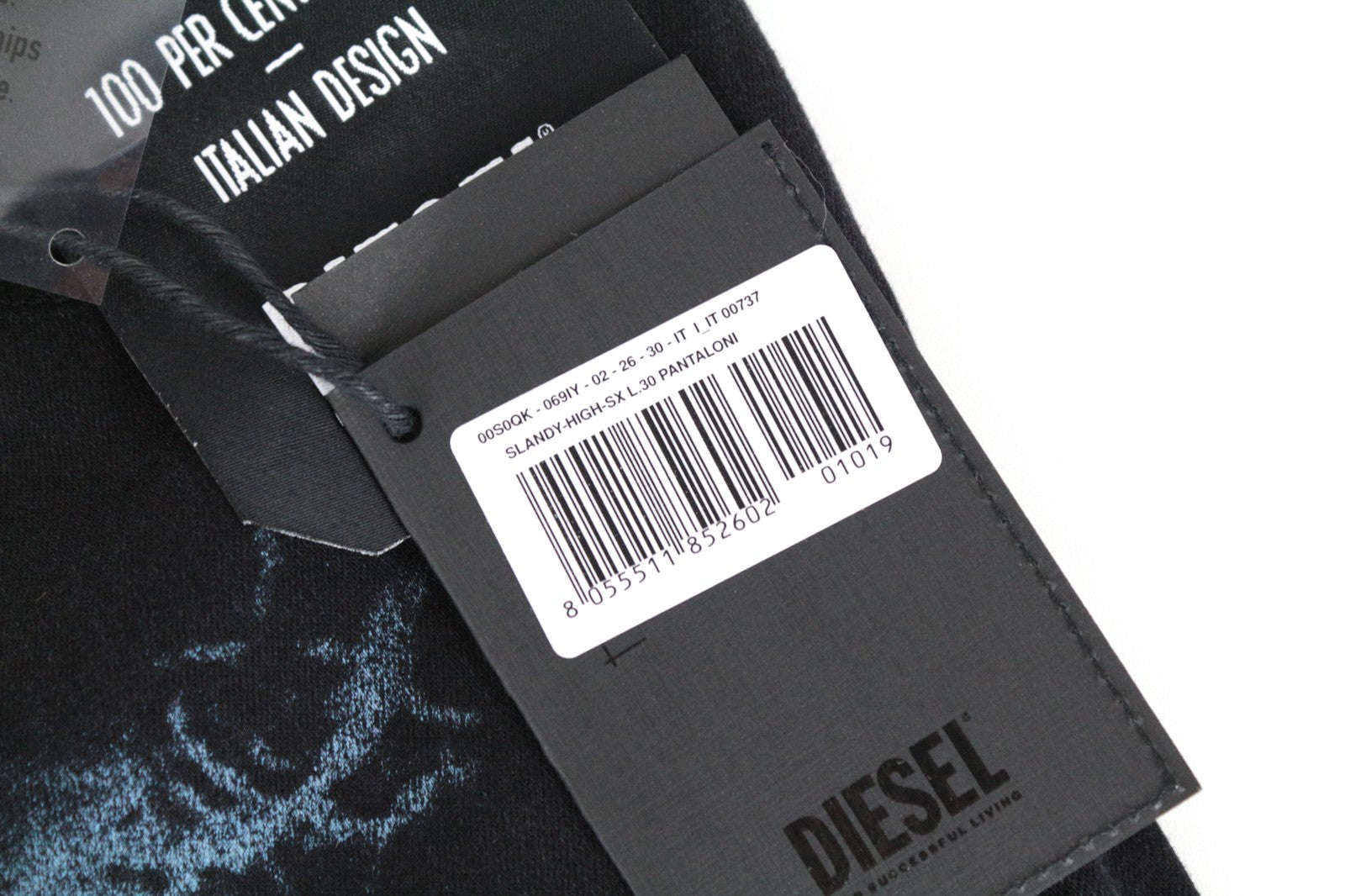 DIESEL Slandy-High-SX 069IY Women's Jeans W26/L30 Denim Patterned Super Skinny