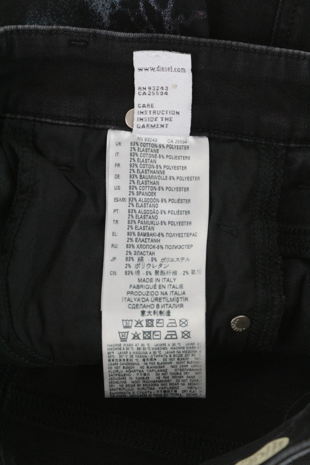 DIESEL Slandy-High-SX 069IY Women's Jeans W26/L30 Denim Patterned Super Skinny