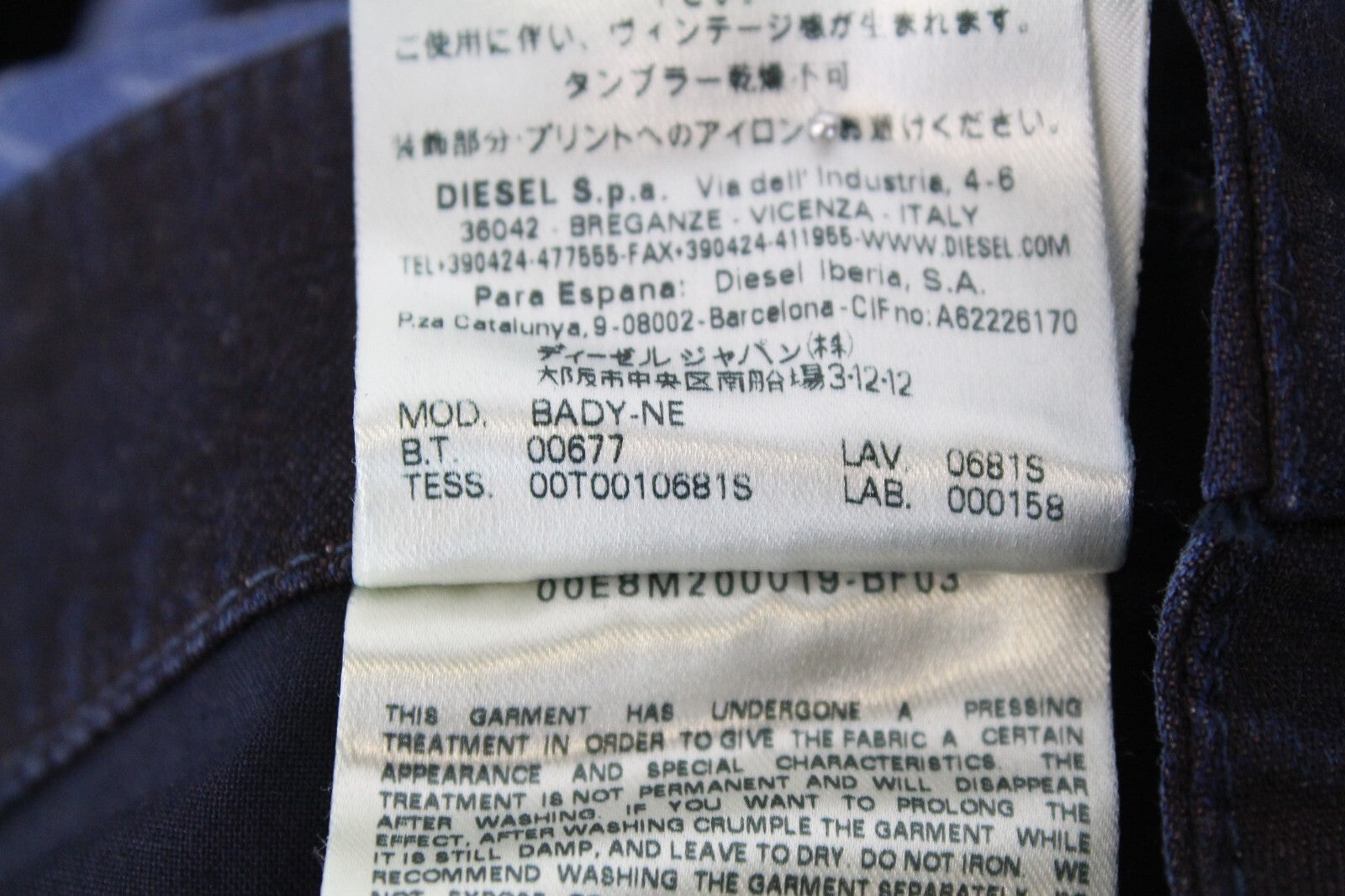 DIESEL Bady-NE 0681S Women's Jumpsuit S Wide Blue Stretch Cotton Dungarees