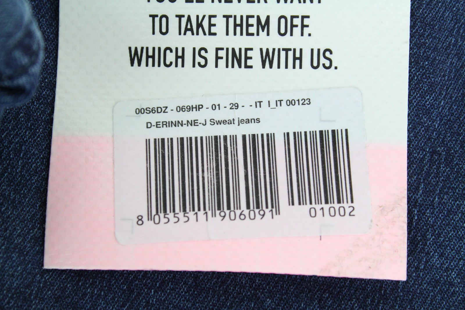 DIESEL D-Erinn-NE-J 069HP Women's Jeans W29 Jogg Wide Fit Drawstring Blue Cotton