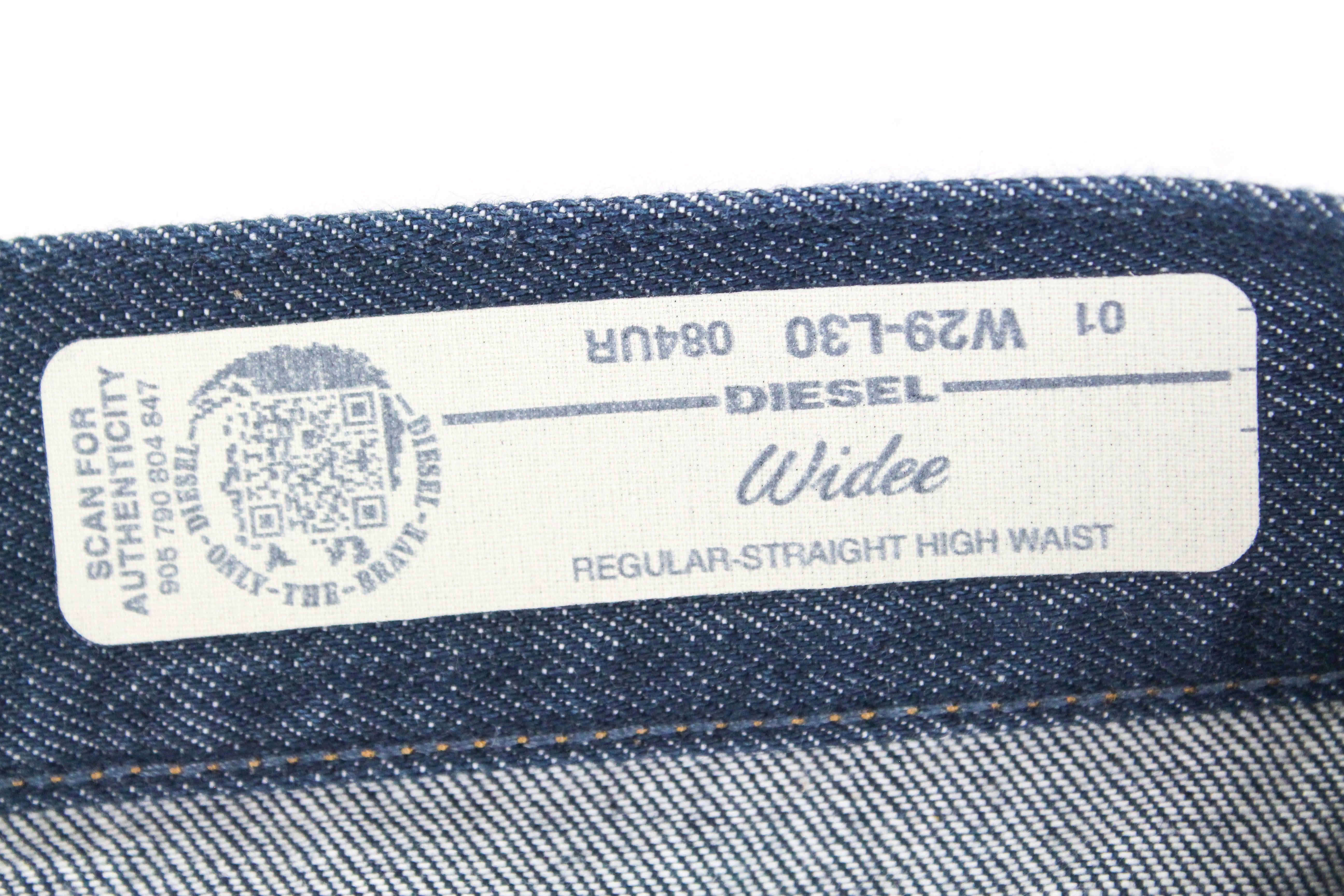 DIESEL Widee 084UR Women's Jeans W26/L30 Casual Straight Blue Cotton Fit Denim