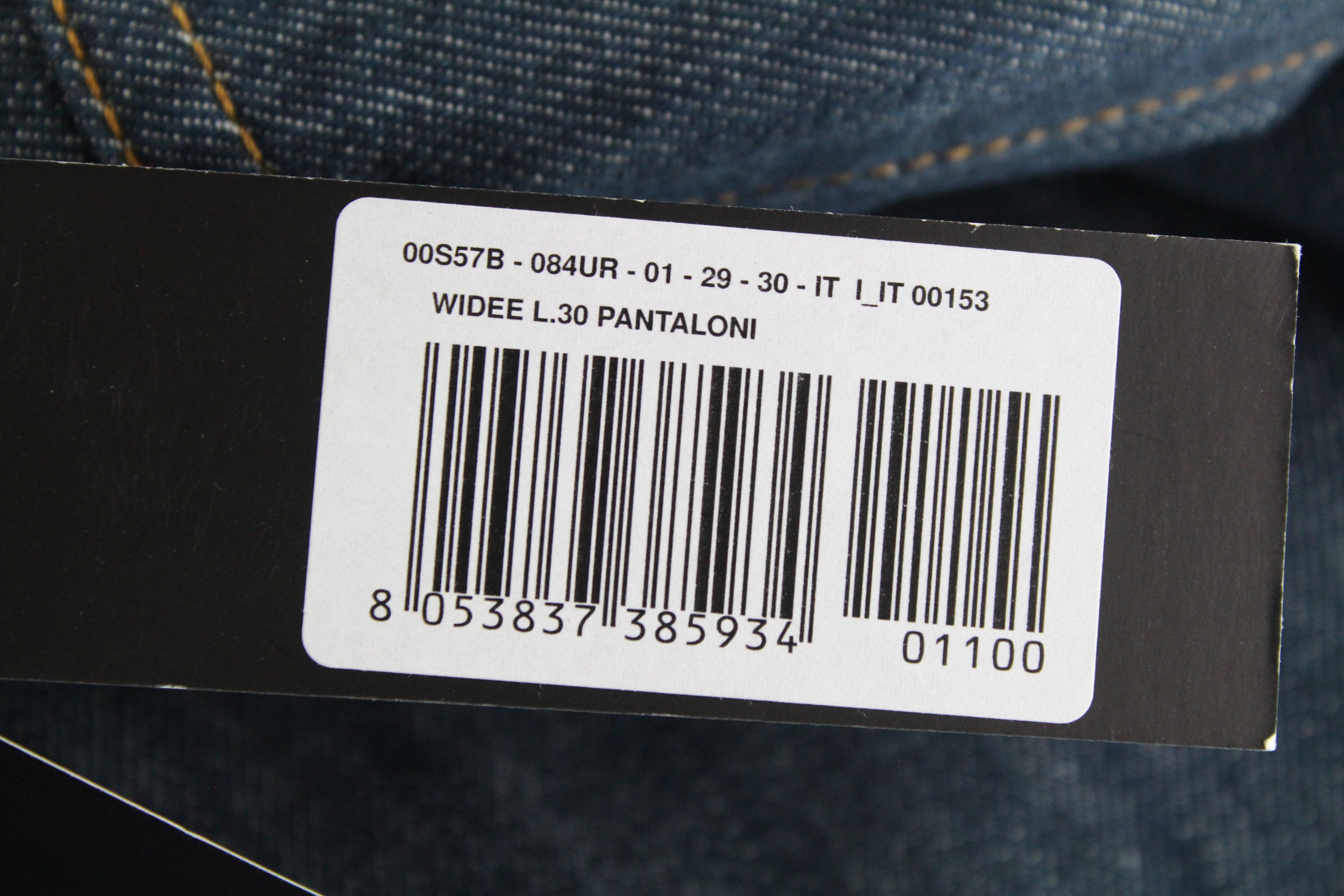 DIESEL Widee 084UR Women's Jeans W26/L30 Casual Straight Blue Cotton Fit Denim