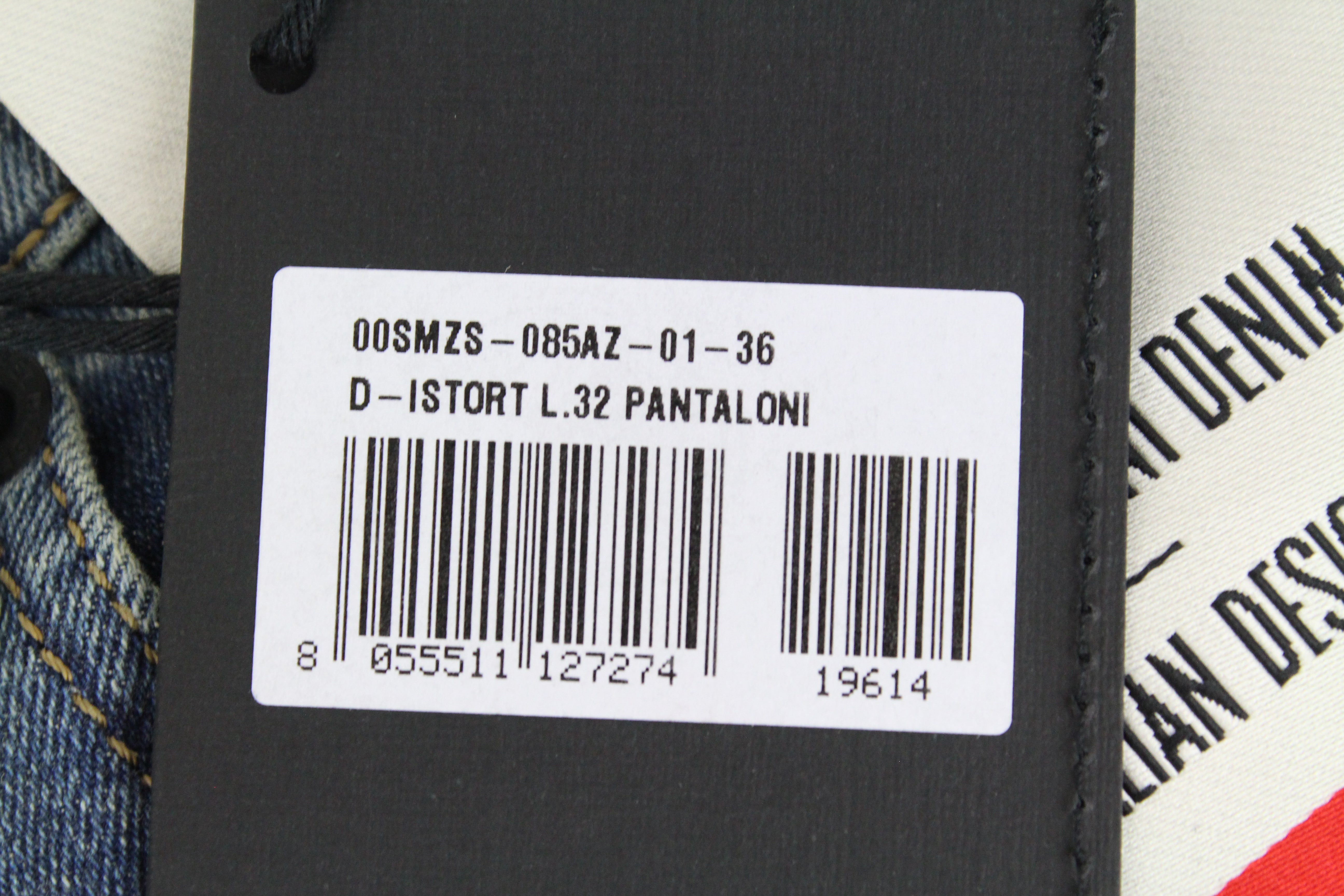 DIESEL D-Istort 085AZ Men's Jeans W36/L32 Super Skinny Fit Blue Stretch 5-Pocket