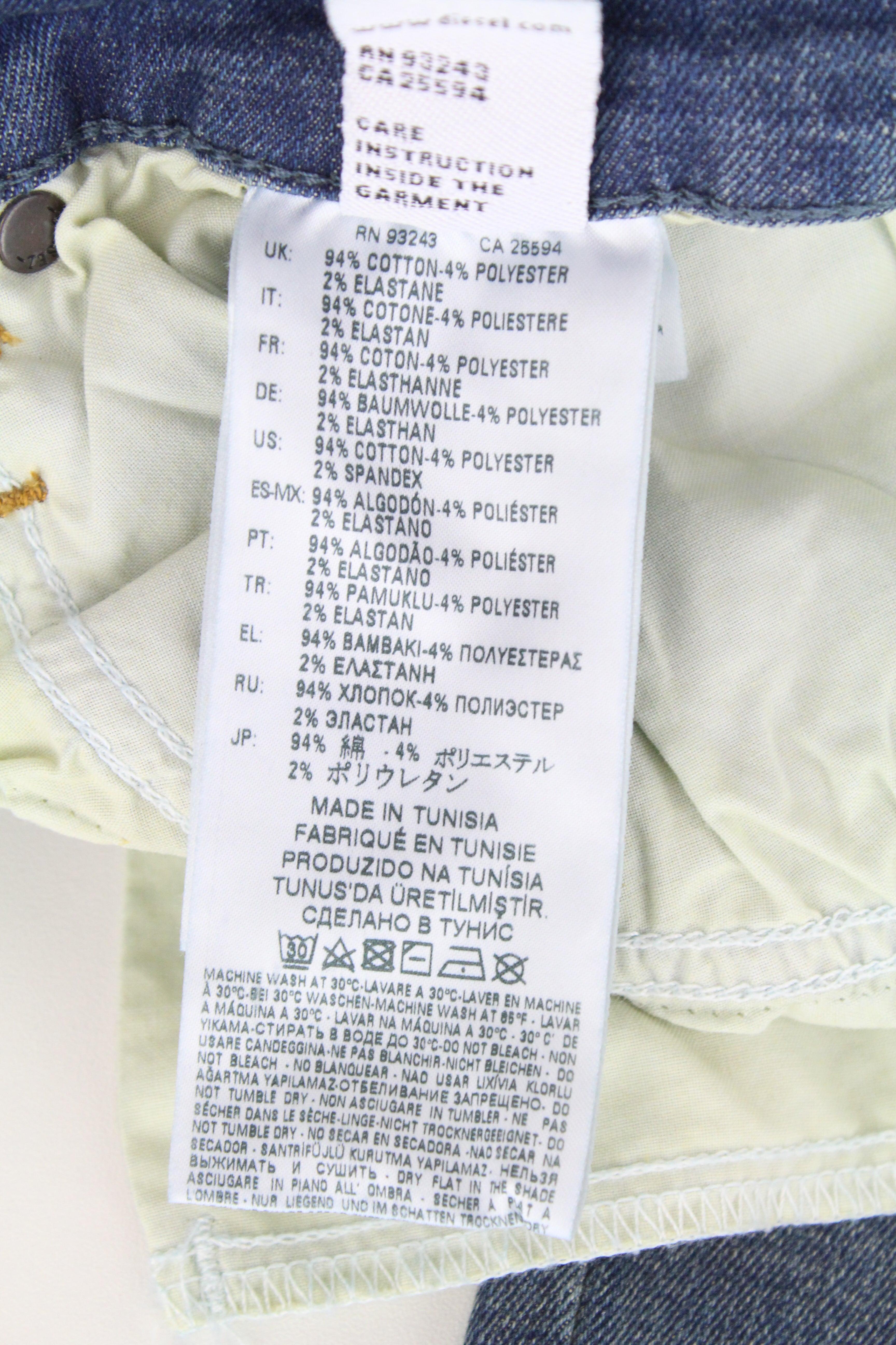 DIESEL D-Istort 085AZ Men's Jeans W36/L32 Super Skinny Fit Blue Stretch 5-Pocket