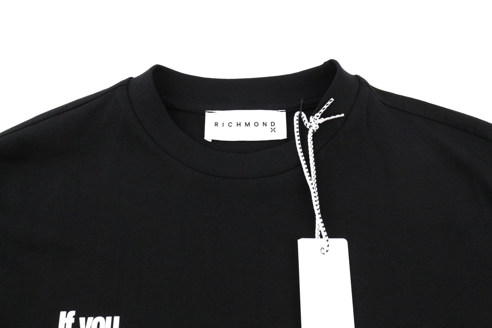 JOHN RICHMOND Mens T-Shirt M Black Short Sleeve Crew Neck Print All Seasons