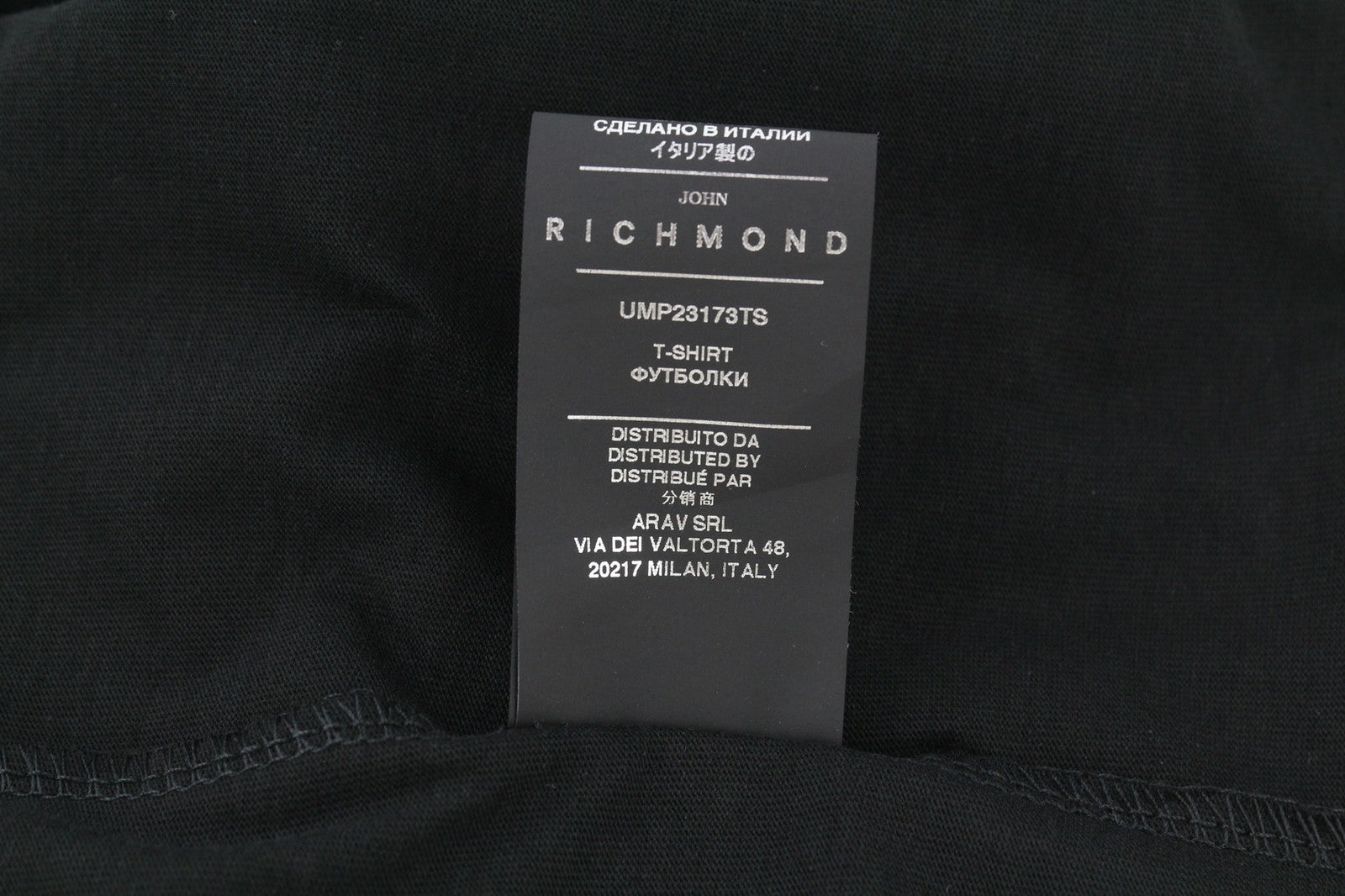 JOHN RICHMOND Mens T-Shirt M Black Short Sleeve Crew Neck Print All Seasons