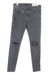 DIESEL D-Istort 085AW Men's Jeans W32/L32 Ripped Grey Super Skinny Fit Stretch