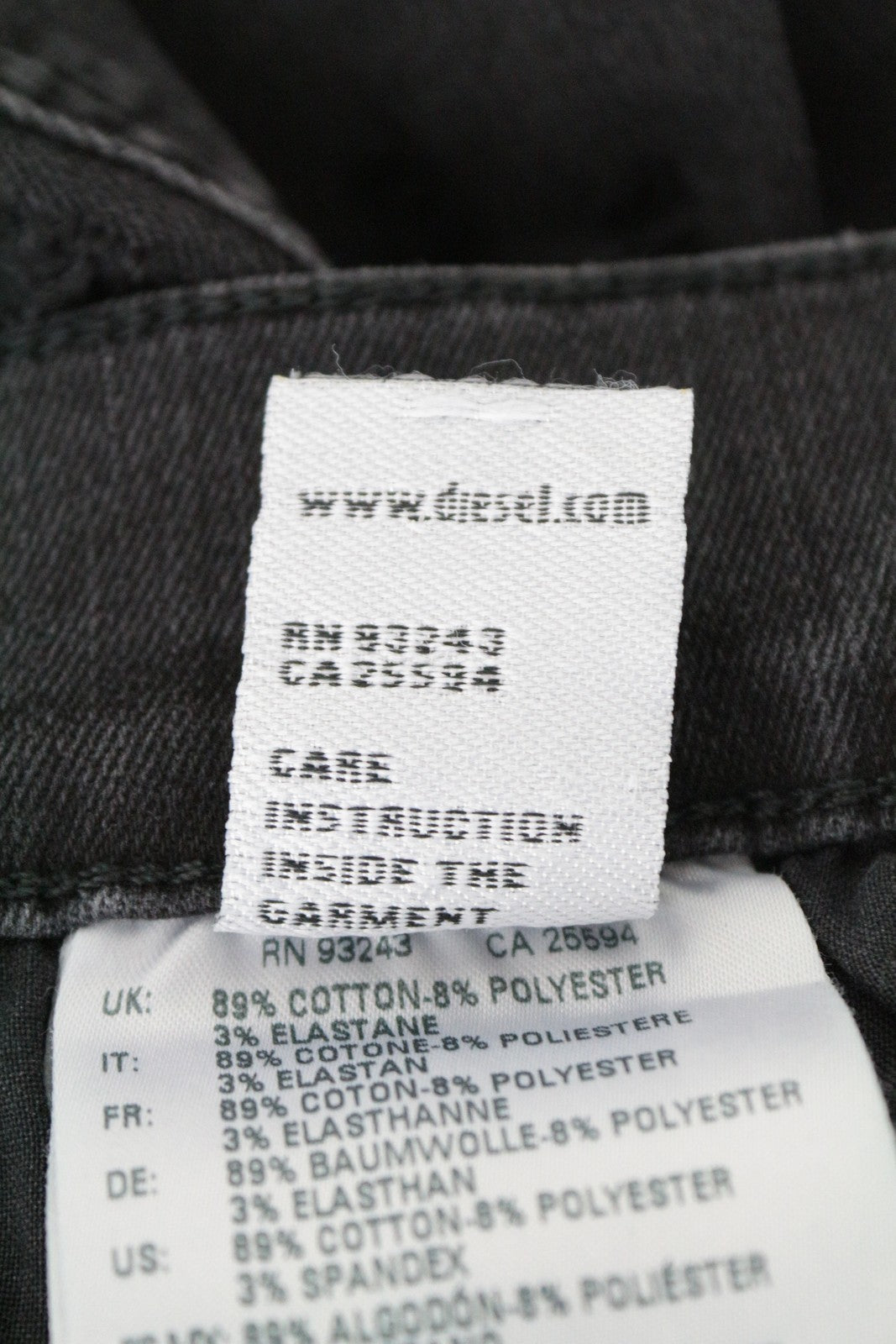 DIESEL D-Istort 085AW Men's Jeans W32/L32 Ripped Grey Super Skinny Fit Stretch