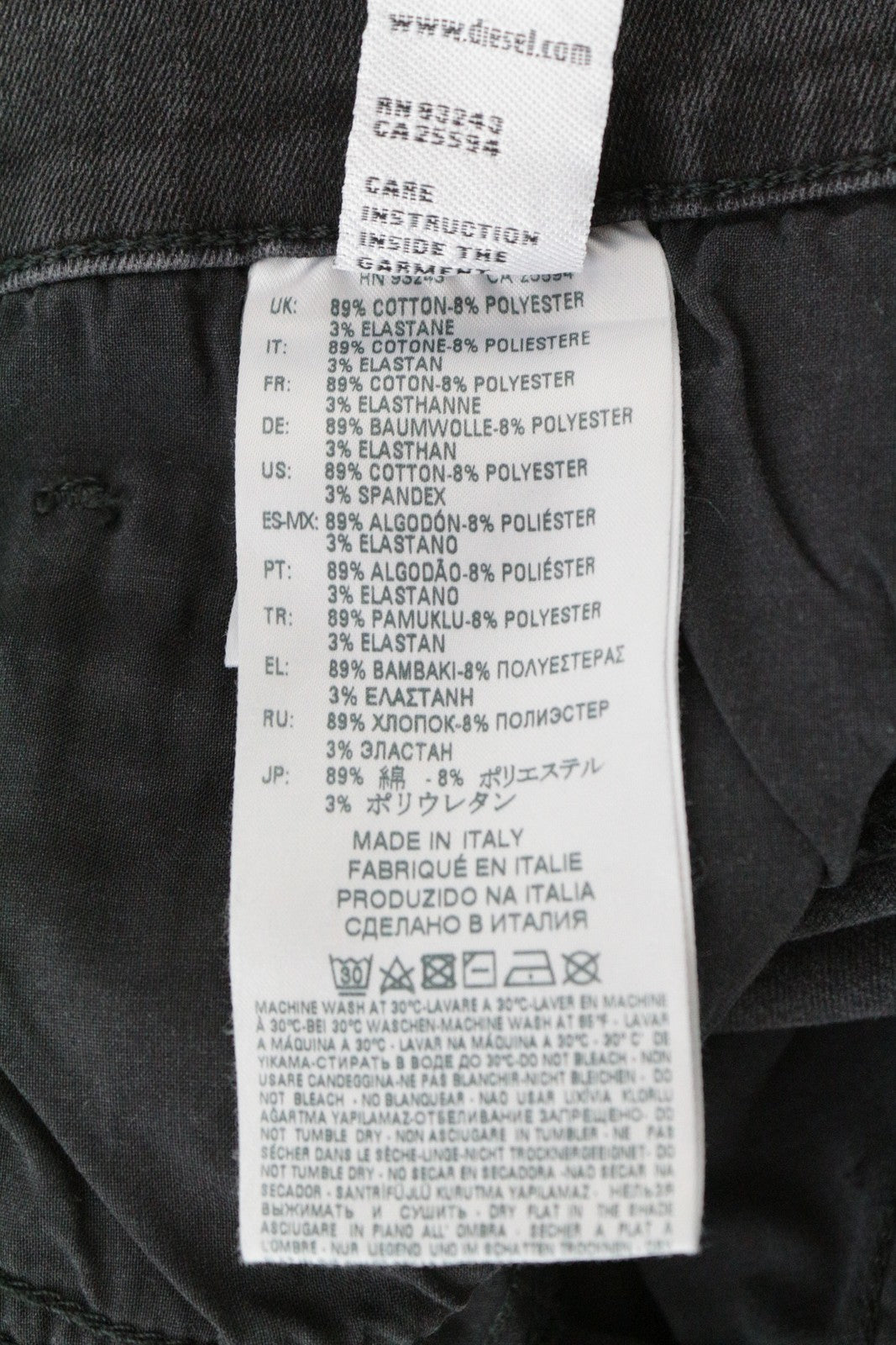 DIESEL D-Istort 085AW Men's Jeans W32/L32 Ripped Grey Super Skinny Fit Stretch