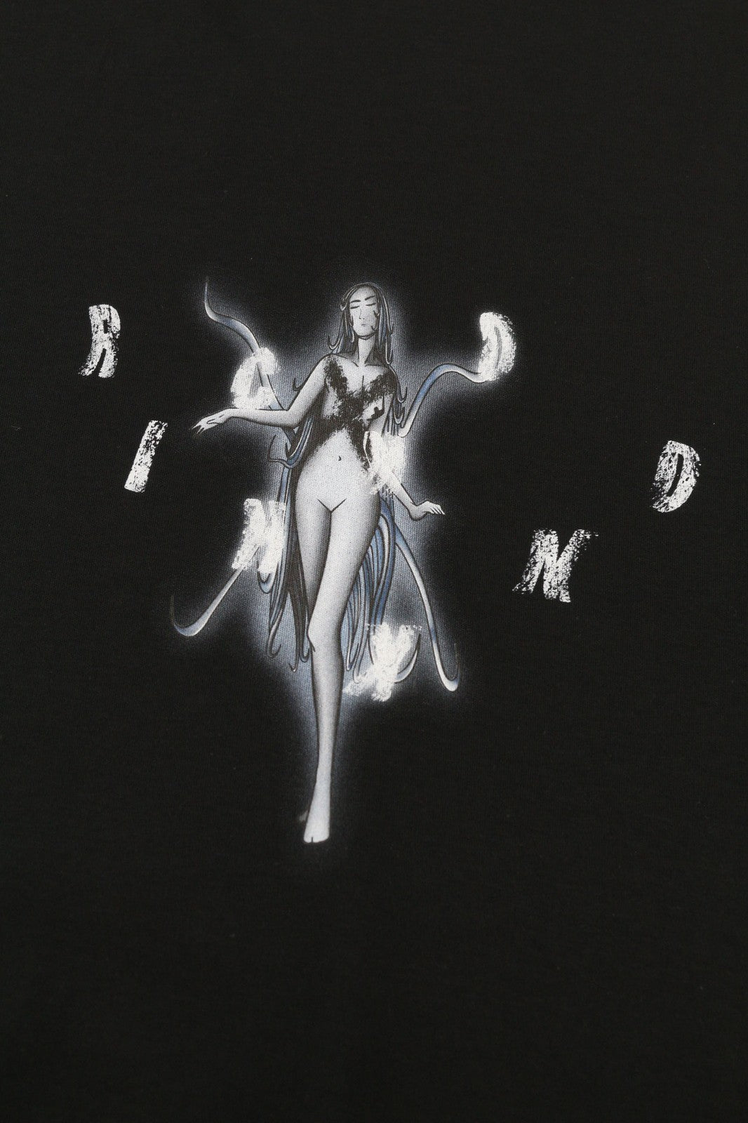 RICHMOND Women`s T-Shirt S Black Oversized Crew Neck Print Stretch